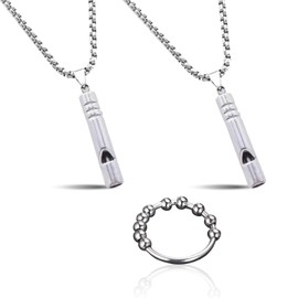 DOOCECIY 2 Pcs Breathing Necklace, Portable Anxiety Necklace for Breathing Exercises Meditation