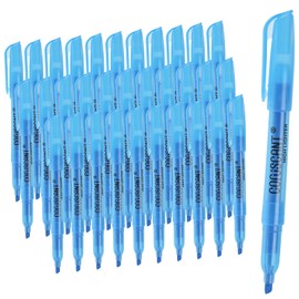 coruscant Blue Highlighters Bright Colors, 32 Packs, Chisel Tip Marking, Quick Drying, No Bleed for Teacher Organizing and Coloring in the Home, School, Office
