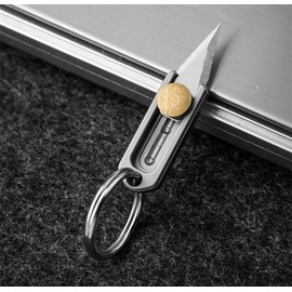 SZHOWORLD Ultra Small Titanium Utility Knife, EDC Tiny Knife Box/Package Opener with Stainless Steel Blade,Ultra Lightweight and Quality