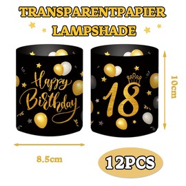 12 Lantern Table Decoration 18th Birthday, 18 Years Happy Birthday Decoration, Atmospheric Table Decoration 18th Birthday Boy Girl 18th Birthday, Schön DASS Du Da Bist, for Tea Lights or Candles