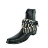 Punkaddict Boot Chain Strap Biker Western Boots Silver Chains Leather