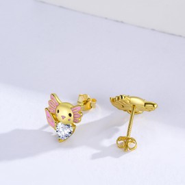 XPYPZP Axolotl Earrings Studs 925 Sterling Silver Axolotl Earring for Women Cute Axolotl Jewelry Gifts for Women