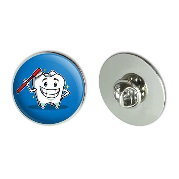 Unbranded Happy Tooth Toothbrush Dentist Metal 1.1" Tie Tack Hat