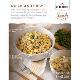 Simple Kitchen Freeze Dried Diced Chicken – 16 Servings for Family Meal Prep, Gluten Free & Dehydrated Survival Just Add Water Canned Food, for Camping Meals, Backpacking & Hiking, #10 Can Package