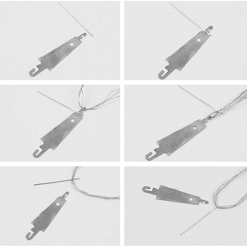 BOBOZHONG Needle Threader, 100 Pieces Stainless Steel Needle Threader, Large-Eye