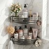2 PCS Corner Shower Caddy Suction Cup with Hooks, No-Drilling