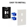 Generic 2-Port Wall Plate Keystone 1 Gang Face Plate White