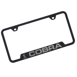 Au-Tomotive Gold, INC. Ford Mustang Cobra Black Steel License Plate Frame