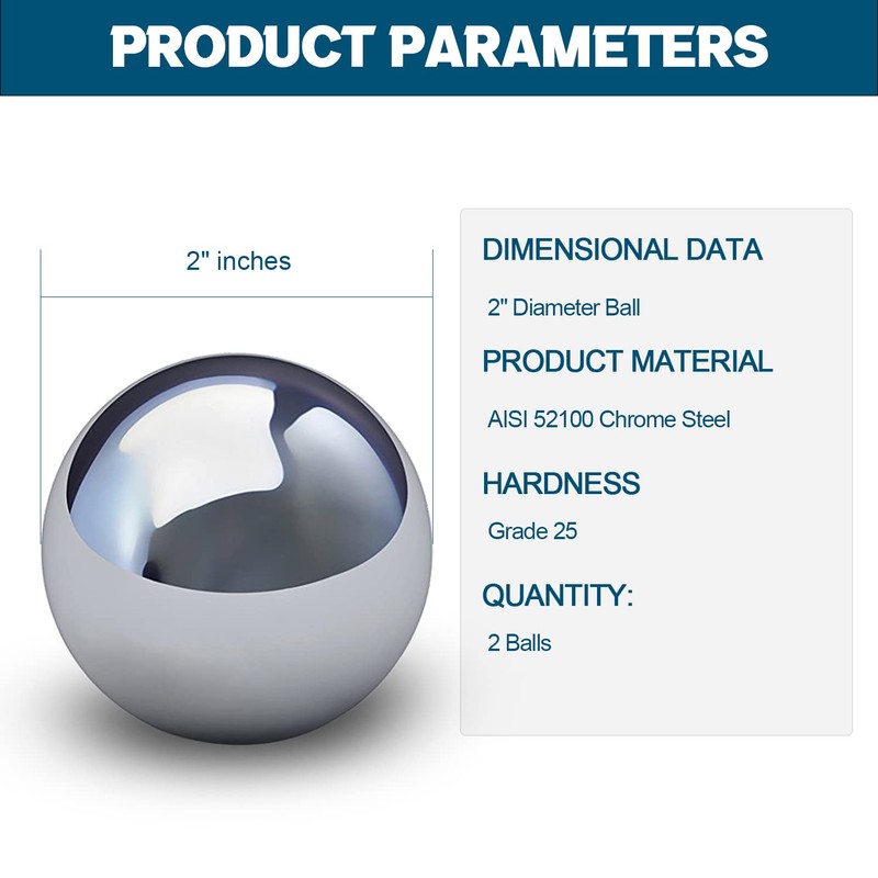 2pcs 2" Inch Chrome Steel Bearing Balls (51mm)