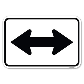 Bidirectional Arrow (Black) | 12" X 18" Heavy-Gauge Aluminum Rust Proof Parking Sign | Protect Your Business & Municipality | Made in The USA
