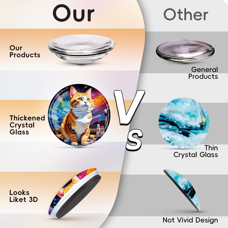DARUITE Glass Fridge Magnets, Fridge Magnets for Refrigerator, Small Magnets