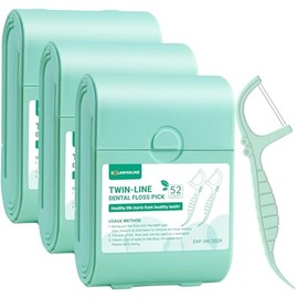 Palillos De Hilo Dental De Viaje 3 Estuches Con 156 Unidades De Hilo Dental Twin-Line Con Sabor A Menta Estuche Portátil Para Viaje Dispensador Portátil De Hilo Dental Palitos D