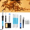 19pcs 60W Adjustable Temperature Soldering Iron Kit with Tip Stand