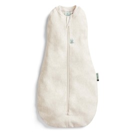 ergoPouch - Cocoon Sleep Sack Swaddle - Organic Cotton Newborn Swaddle Bag with Two-Way Zipper - Baby Swaddle Blanket for Safe Sleep 0.2tog - Oatmeal Marle, 3-6M
