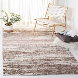 SAFAVIEH Skyler Collection 4'5" x 6'5" Brown / Ivory SKY501B Modern Abstract Non-Shedding Living Room Bedroom Accent Rug