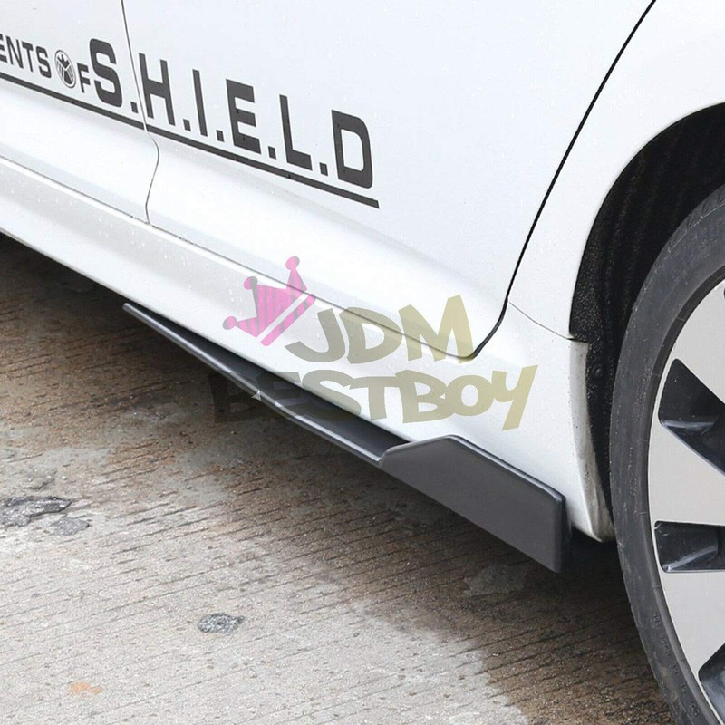 JDMBESTBOY Carbon Fiber Black Universal Car Side Skirt Extension Splitters