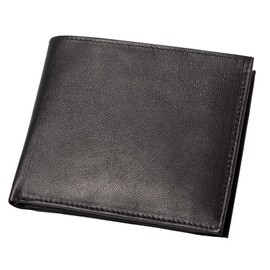 ALASSIO 42246 - Wallet in Landscape Format, Men's and Women's Genuine Leather Wallet with Coin Compartment, 2 Note Compartments, 7 Card Slots for Credit Cards, Wallet in Black, Approx. 10 x 12 cm,