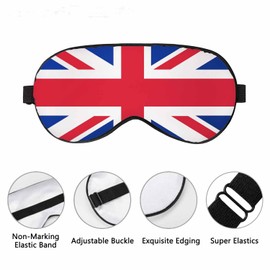 Vnwoalu Great Britain Sleep Eye Mask United Kingdom Flag UK Flags Men Women Sleep Mask with Adjustable Strap Eye Cover Eye Shade for Travel, Nap,Meditation