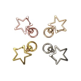 Coshar 40pcs Star Keychain Clasp Metal Swivel Lobster Snap Hook Pentagram Keyring Clip (Assorted Colors)