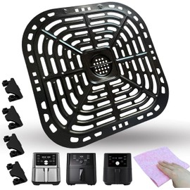 Chengziyue 6QT Air Fryer Tray for Instants Pot Vortex Plus 6 in 1 6QT XL Air Fryer, Premium Air Fryer Grill Pan Crisper Plate Grate Grid Rack Shelf for Gourmias GAF680/GAF685 6QT Air fryers, Nonstick