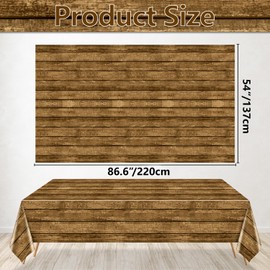 QUERICKY 2 Pack Western Party Tablecloths, 54x87'' Western Party Table Cover Plastic Disposable Wild West Wooden House Barn Door Table Covers for Western Themed Party Kids Birthday Party Decorations