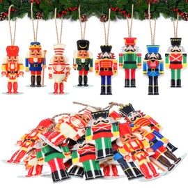 Mindsoft 24 Pcs Christmas Hanging Felt Ornaments with Strings, Cute Xmas Tree Decorations for Party Decoration Christmas Hanging Ornaments for Party Gift (Nutcracker)