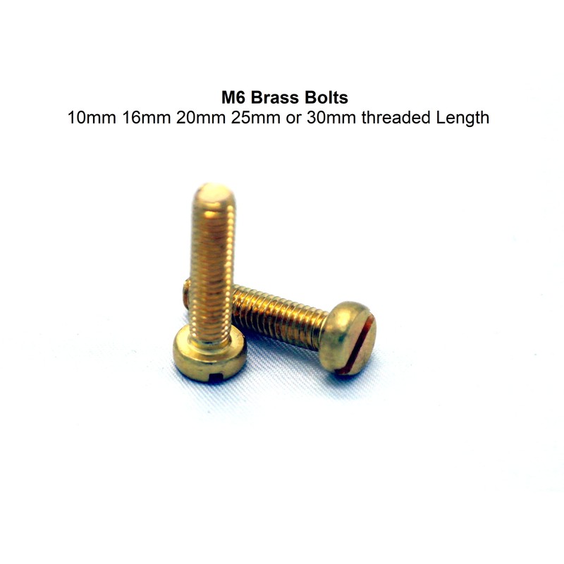 Brass Sets M6 x 10mm Length Bolts Form A Washers