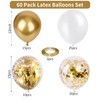 Balloons White and Gold, 60 Packs 12 Inch Metallic Gold