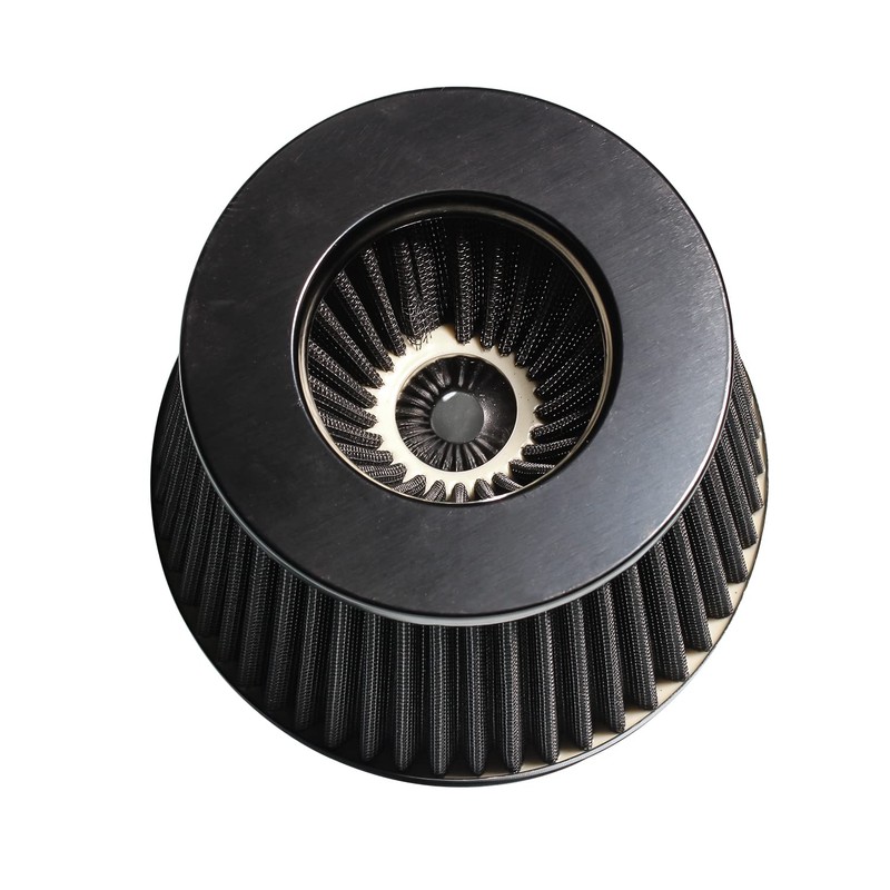 Travay 76mm 車の冷気吸気フィルター誘導ホースパイプマッシュルームヘッドオートバイキャブレターエアフィルタークリーナー吸気管 (BK)