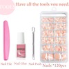 Fake Toe Nails Set - 120PCS French Press on Nails