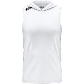 Nxtrnd Team Men's Lightweight Sleeveless Hoodie, Relaxed Fit, Polyester Blend (White, Small)