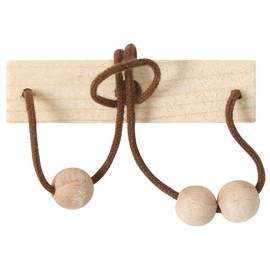 Bartl 102240 Mini Wooden Puzzle Tarzans Coconuts from a Wooden Board with String and 2 Wooden Beads