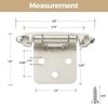 8 Pack 4 Pair Brushed Nickel Cabinet Hinges - 1/2