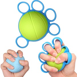 Finger Exercise Ball, Finger Strengthener Training Squeeze Ball Silicone Finger Stretcher Hand Grip Strength Training Ball Forearm Wrist Stress Relief Physical Therapy Hand Strength Exerciser (Green)