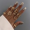 HUASAI Ring Set for Women Gold Chunky Stackable Flower Sun