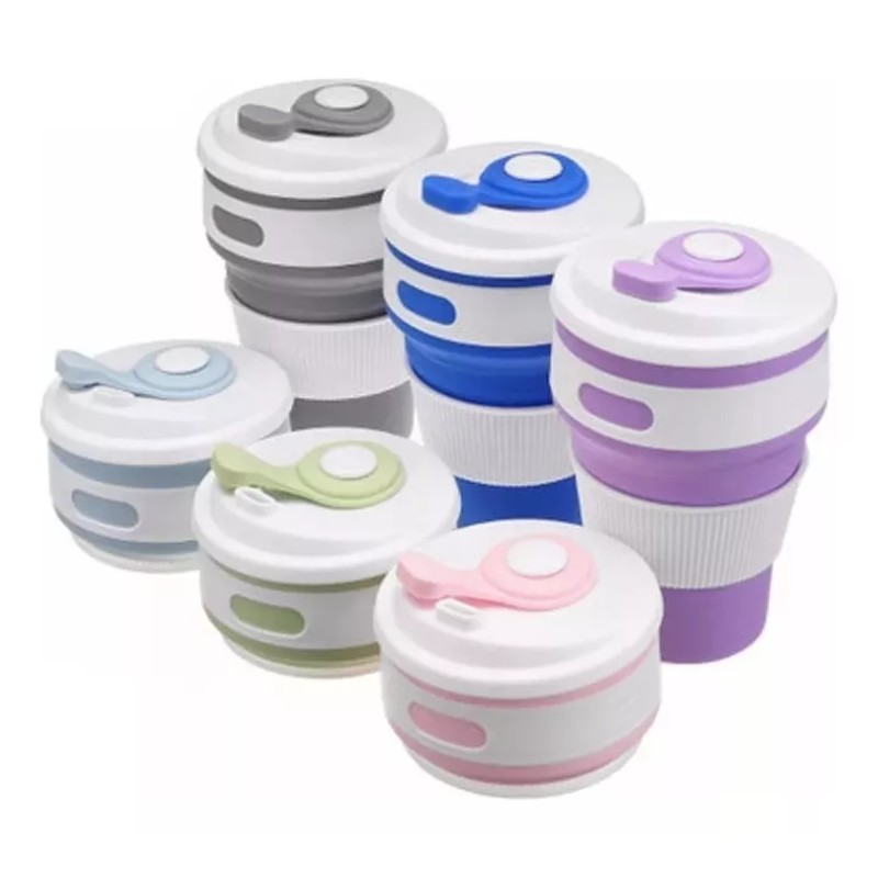 CL Vaso Taza Plegable Termo Silicon Retráctil Reutilizable Port
