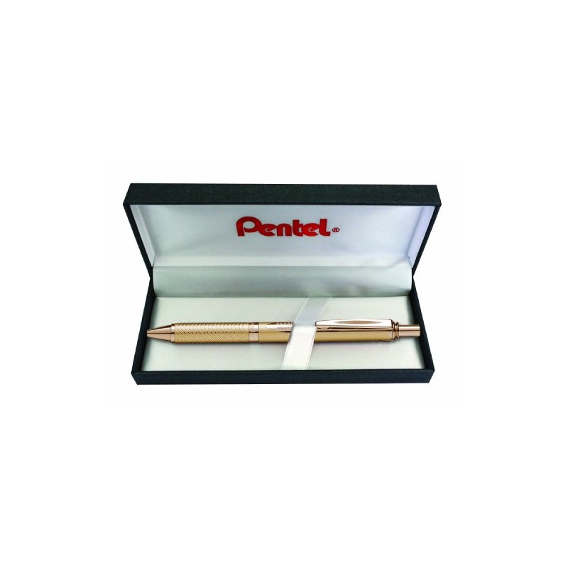 Pentel EnerGel Liquid-Gel Sterling BL407X-BOX Rollerball Pen with All-over Gold-coloured