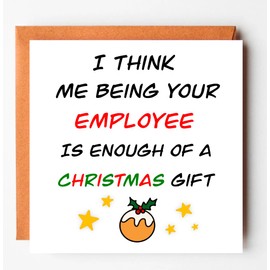 Funny Christmas card from Employee, Xmas card from employee, card for boss, for manager, cheeky card