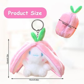 ZPSOSPZ Strawberry Grape Muppet Toys，Reversible Grape Strawberry Plush Cute Plushie，Cute Decoration Plush Toy，New Bunny Plush for Girls Boys Birthday Gift