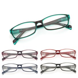 eyeezi Reading Glasses for Women, 5 Pairs Fashion Ladies Readers with Spring Hinge, Blue Light Reading Glasses Anti Eyestrain 2.25