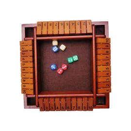 Ronyme Shut The Box Dice Game, Compact Game for Social Gatherings, Brown