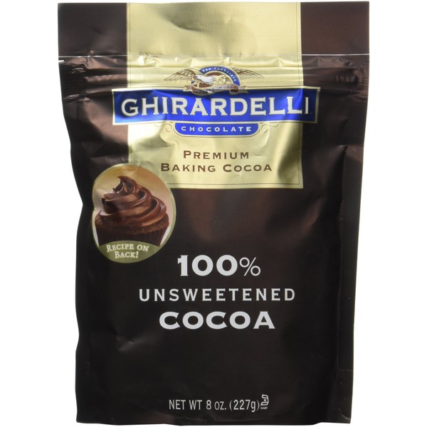 Ghirardelli Premium Baking Cocoa, 100% Unsweetened, 8 Ounce (Pack of 2)