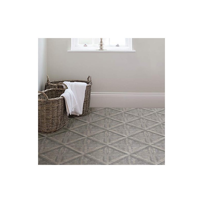 FloorPops FP3295 Townhouse Peel & Stick Floor Tiles, Grey