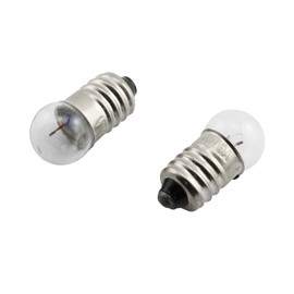 RuiLing - Paquete de 25 bombillas E10 pequeñas con base de tornillo, luz indicadora incandescente anticuada para experimentos físicos eléctricos, 2.5 V, 0.3 A
