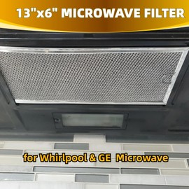 YUEERIO 13" x 6" Microwave Grease Filter Replacement for Whirlpool GE WB06X10596 W10208631A Microwave Oven vent Filter Pack 2