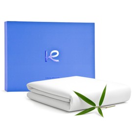 Kickoff Viscose Bamboo Flat Sheet Only King Size, 100% Organic Cool Bed Sheets King Size Flat Sheet Only, Top Extra Wide, Viscose Bamboo Cooling Sheets for Hot Sleepers (K, Snow White)