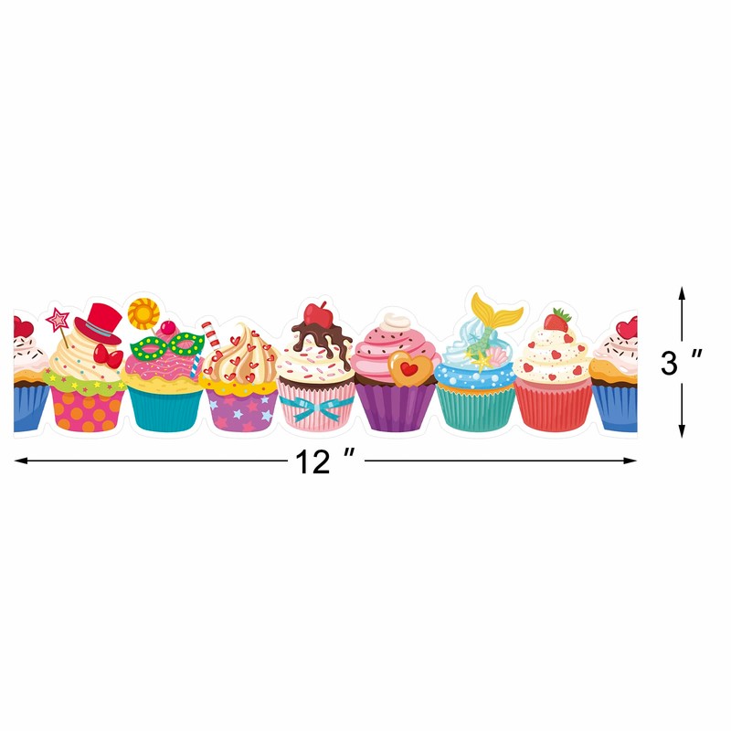 72 Feet Cupcake Border Birthday Bulletin Board Borders Trim for