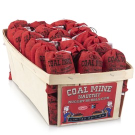 Old Fashioned Bubble Gum Candy: Fruit Flavor Chewing Gum in Individual Drawstring Bags by Espeez - Vintage Bulk Candy Packs for Parties and Special Events - Coal Mine Nugget Gum - 48 Bags