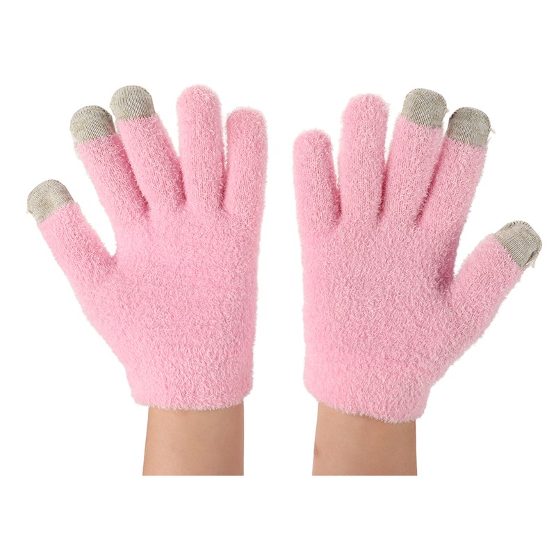 Pink Moisturizing Hand Gloves Touch Screen Prevent Cracked Skin Green