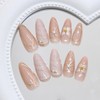 3D Gold Press on Nails Medium Almond Fake Nails with